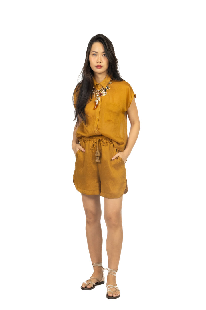 Tensione In - Short misto lino con coulisse Art. P50214AT