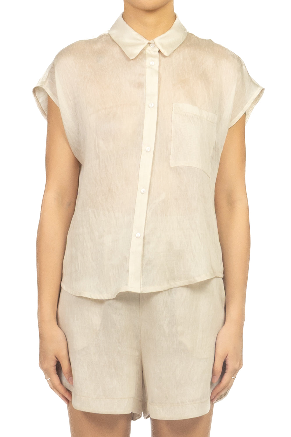 Tensione In - Camicia smanicata misto lino Art. C50583AT