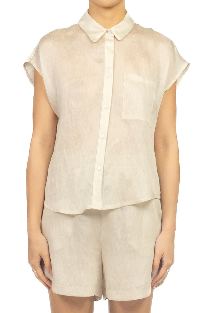 Tensione In - Camicia smanicata misto lino Art. C50583AT
