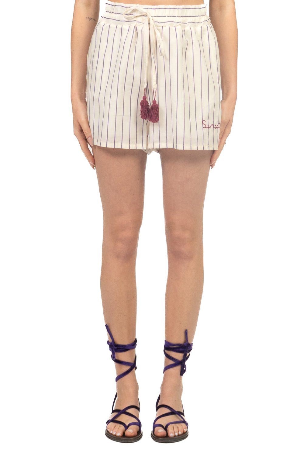 Tensione In - Shorts gessato scritta "Sunset Vibes" Art. S26PJ81