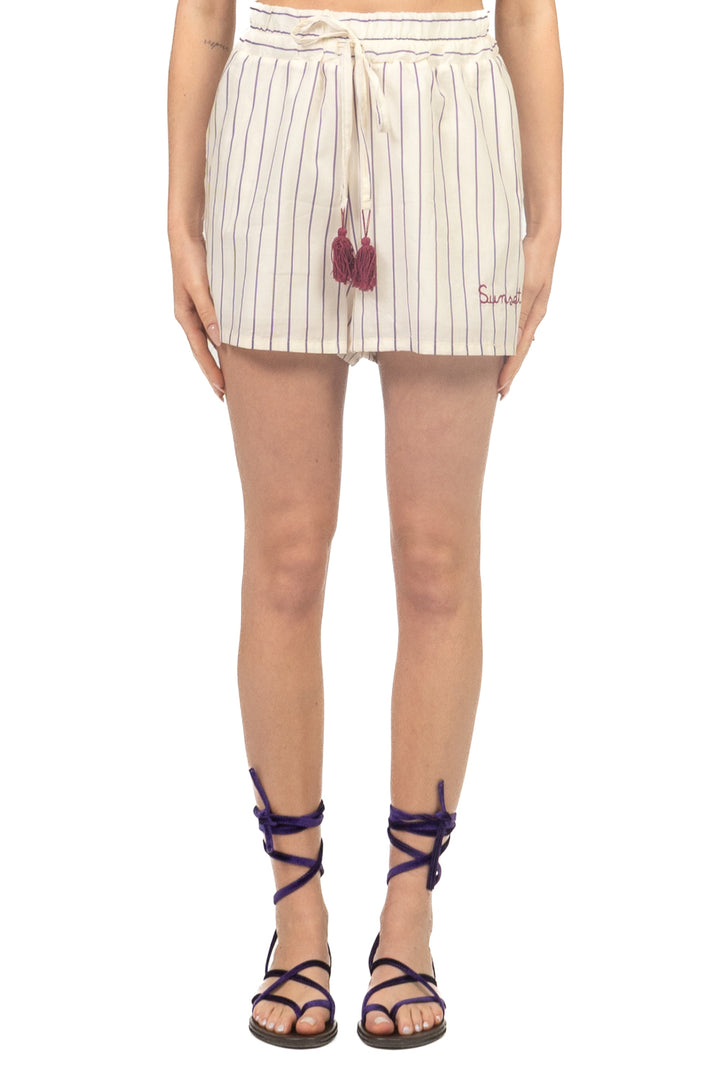 Tensione In - Shorts gessato scritta "Sunset Vibes" Art. S26PJ81