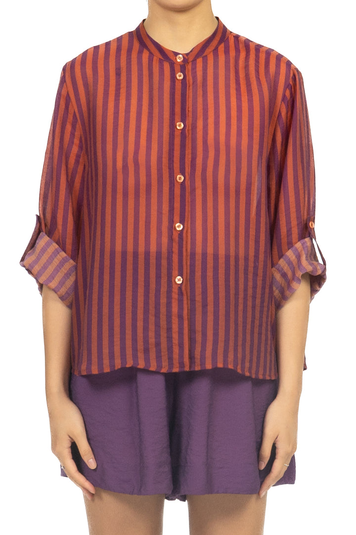 Have One - Camicia rigata collo coreano Art. CVS-Q423