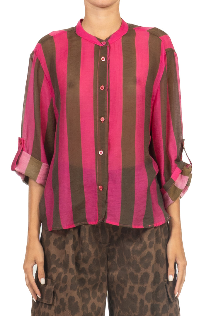 Have One - Camicia rigata collo coreano Art. CVS-Q422