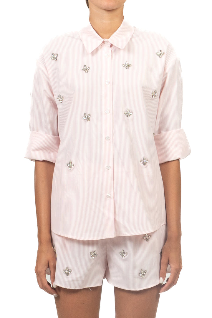 Tensione In - Short gessato con applicazioni Art. 26S5508