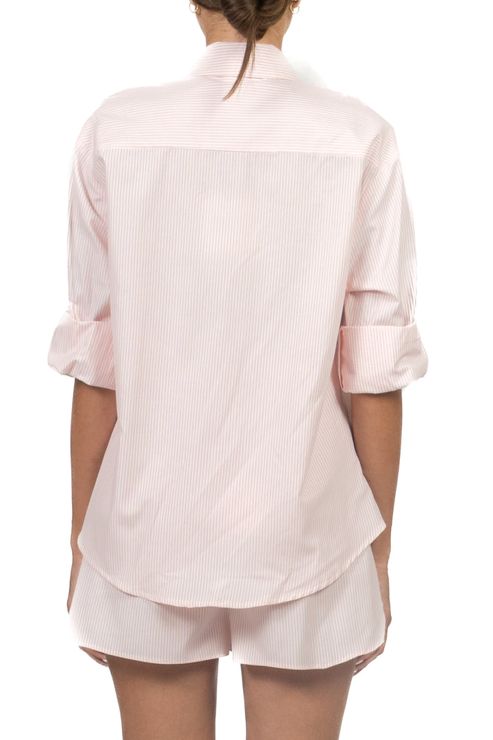 Tensione In - Camicia gessata con applicazioni Art. 26C5509