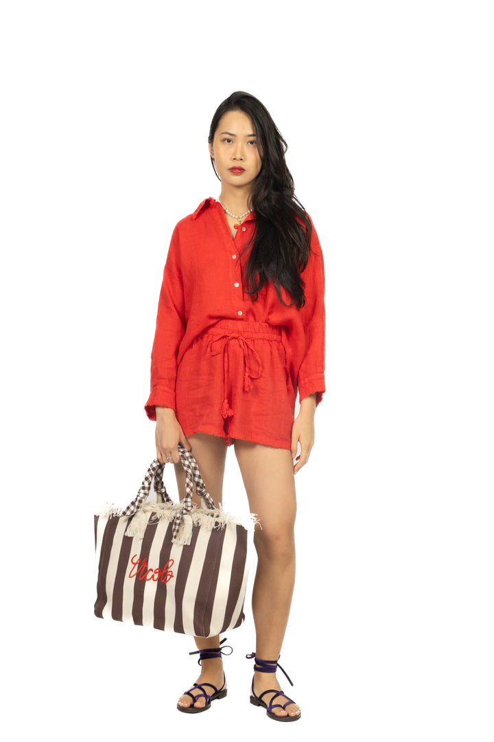 Tensione In - Completo camicia e shorts in lino Art. S26XJ95