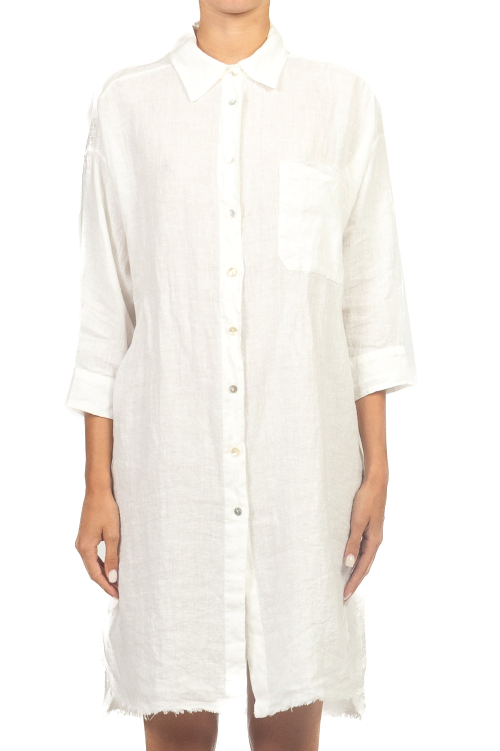 Tensione In - Abito camicia in lino sfrangiato Art. S26AJ98