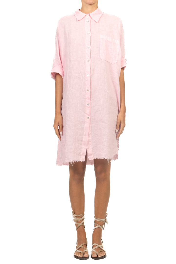 Tensione In - Abito camicia in lino sfrangiato Art. S26AJ98