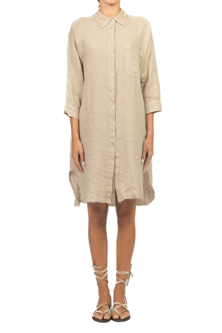 Tensione In - Abito camicia in lino sfrangiato Art. S26AJ98
