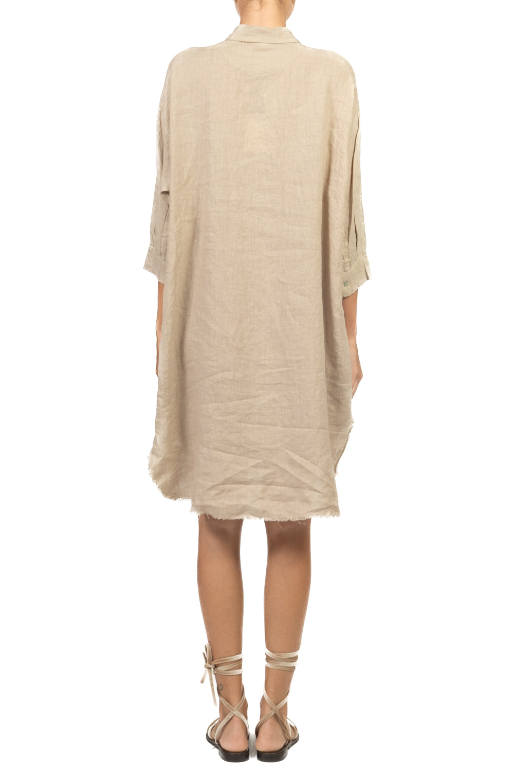 Tensione In - Abito camicia in lino sfrangiato Art. S26AJ98