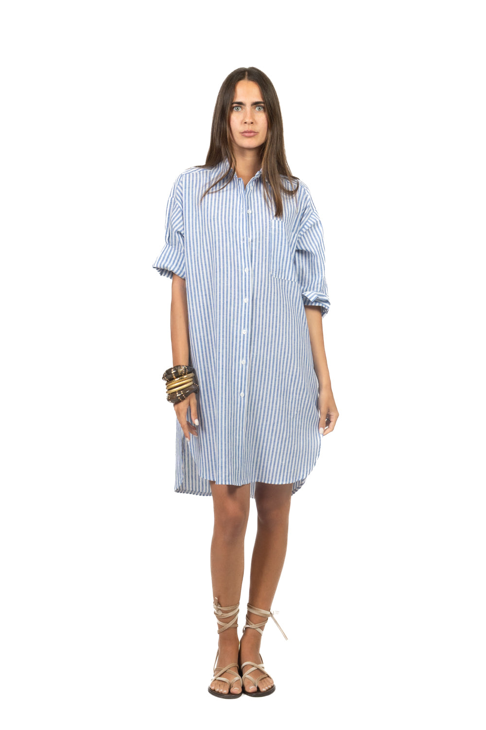 Tensione In - Abito camicia rigato Art. S26AK04