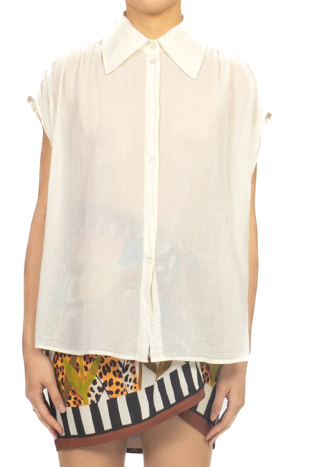 Tensione In - Camicia in mussola smanicata Art. PE260347