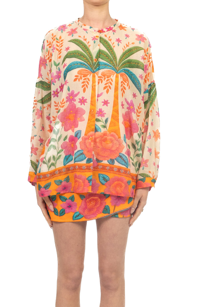 Tensione In - Camicia mussola fantasia floreale Art. PE260371