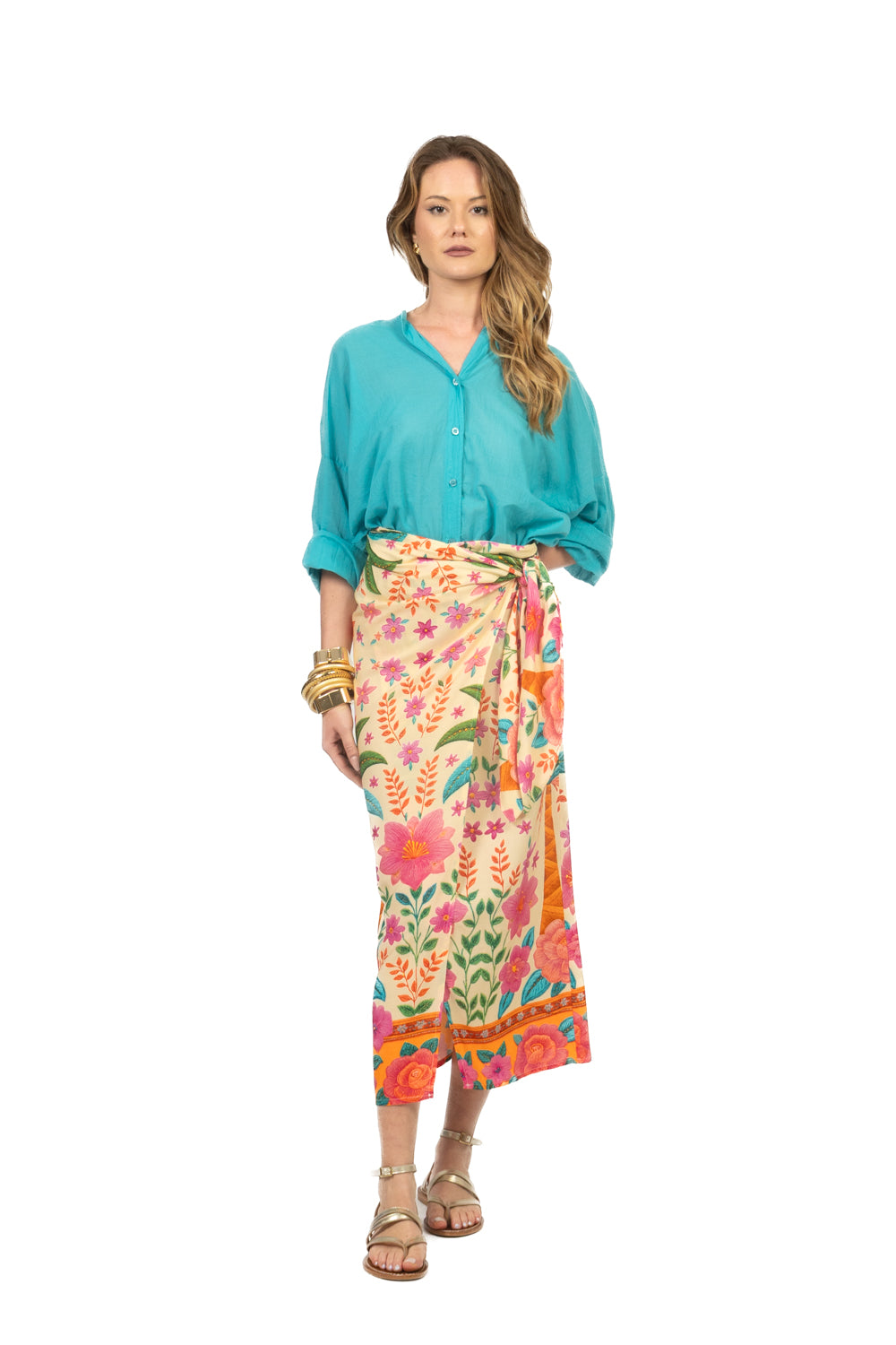Tensione In - Gonna lunga pareo fantasia floreale Art. PE260369