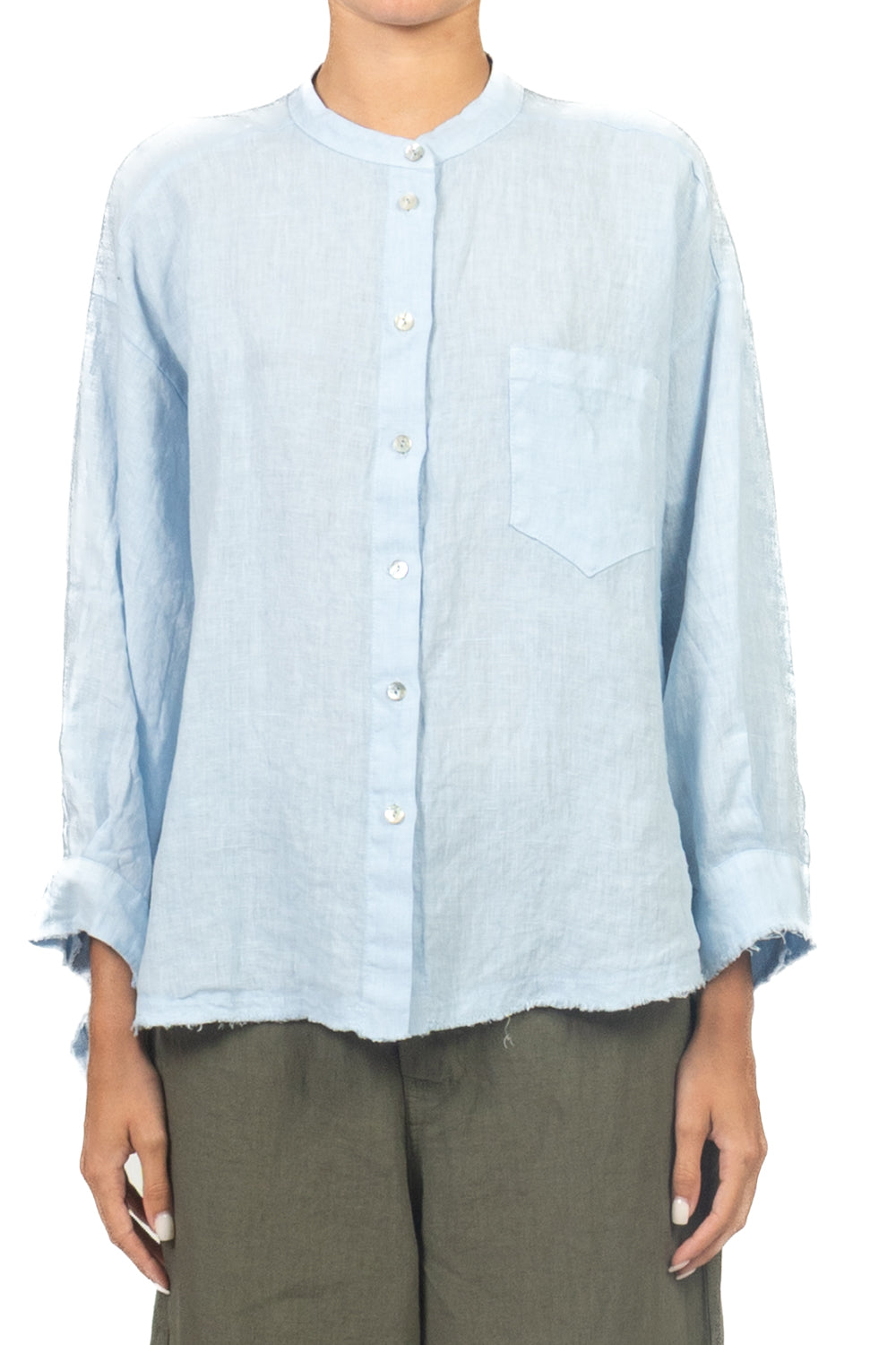 Tensione In - Camicia in lino sfrangiata Art. S26CD54