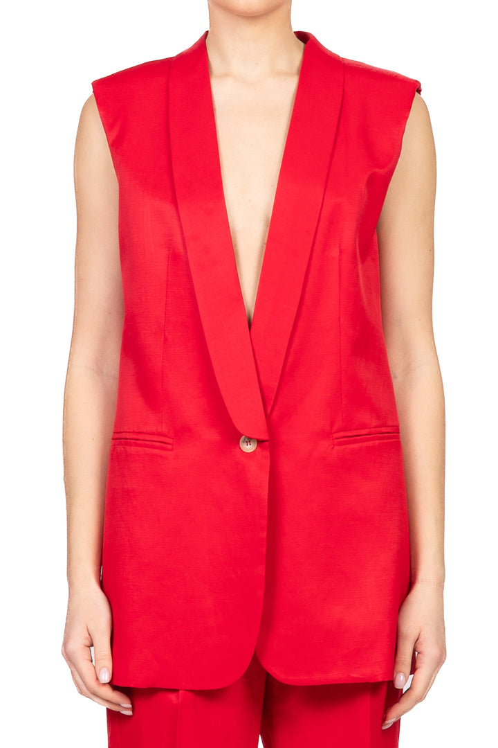 Vicolo - Gilet lungo misto lino Art. TAB0243