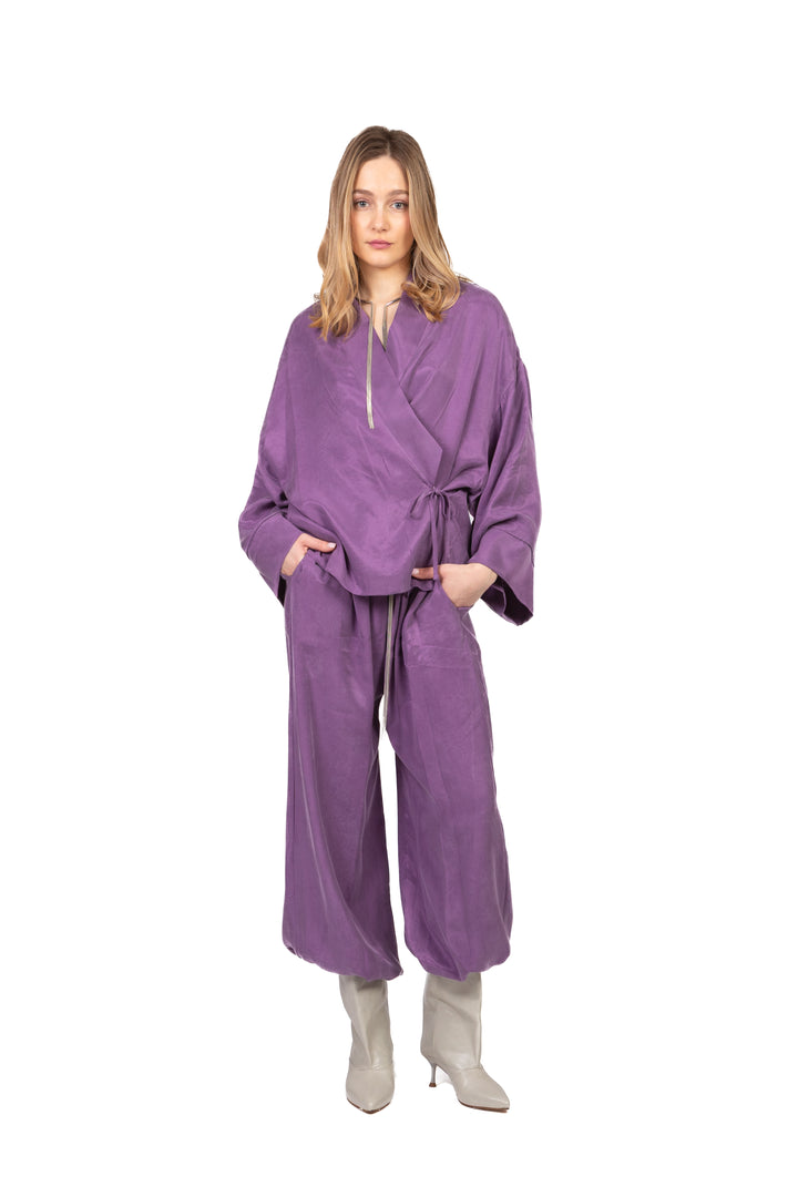 Dixie - Pantalone con coulisse seta lavata Art. PDV91HB