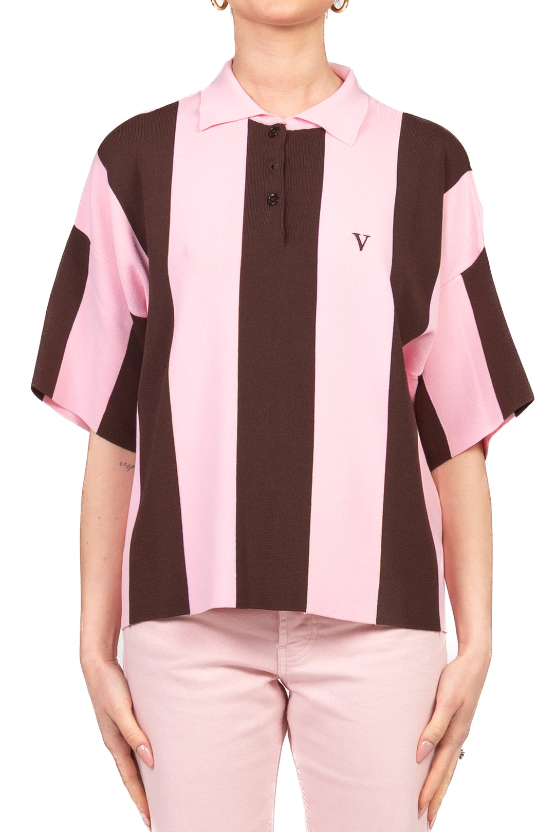 Vicolo - Maglia polo rigata con logo Art. 2AB2137