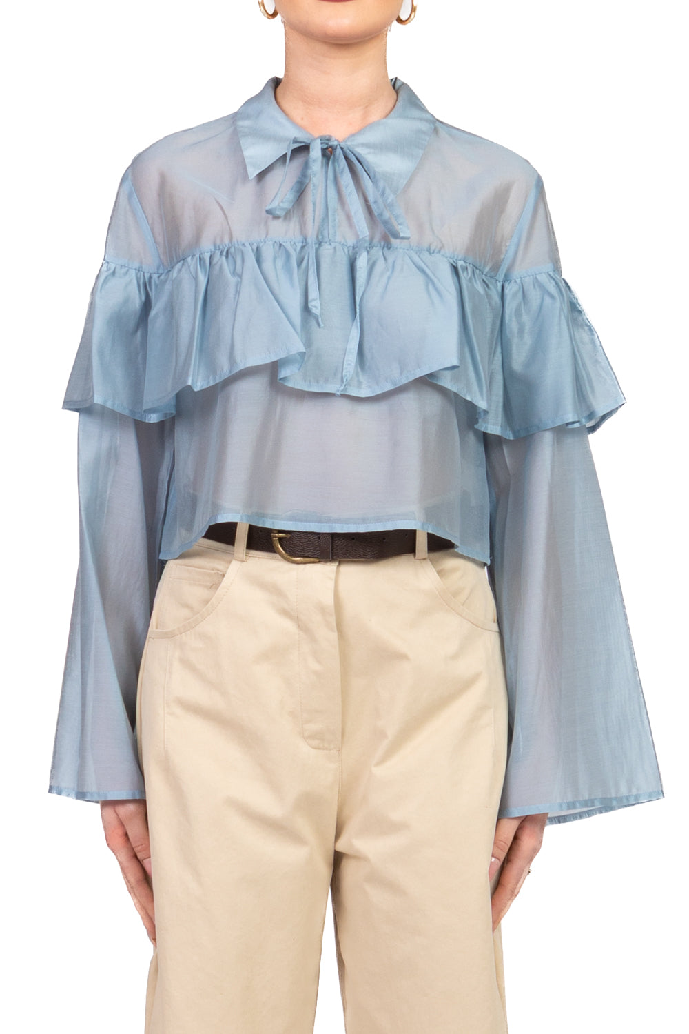 Vicolo - Blusa crop con rouches Art. TAB1382