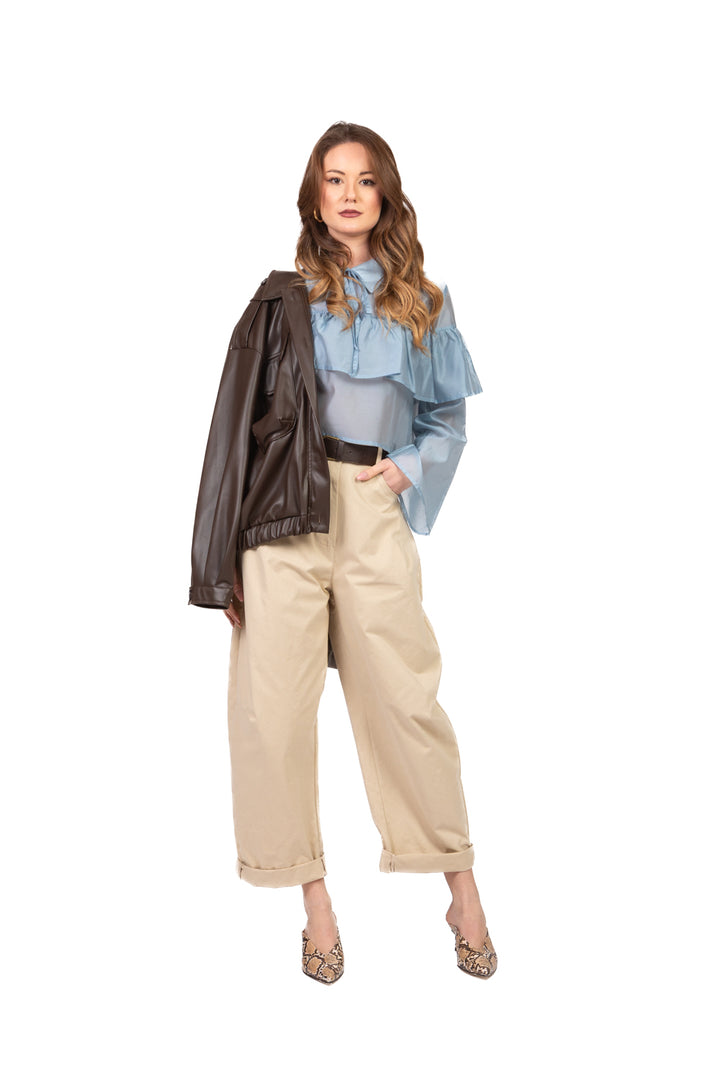 Vicolo - Blusa crop con rouches Art. TAB1382