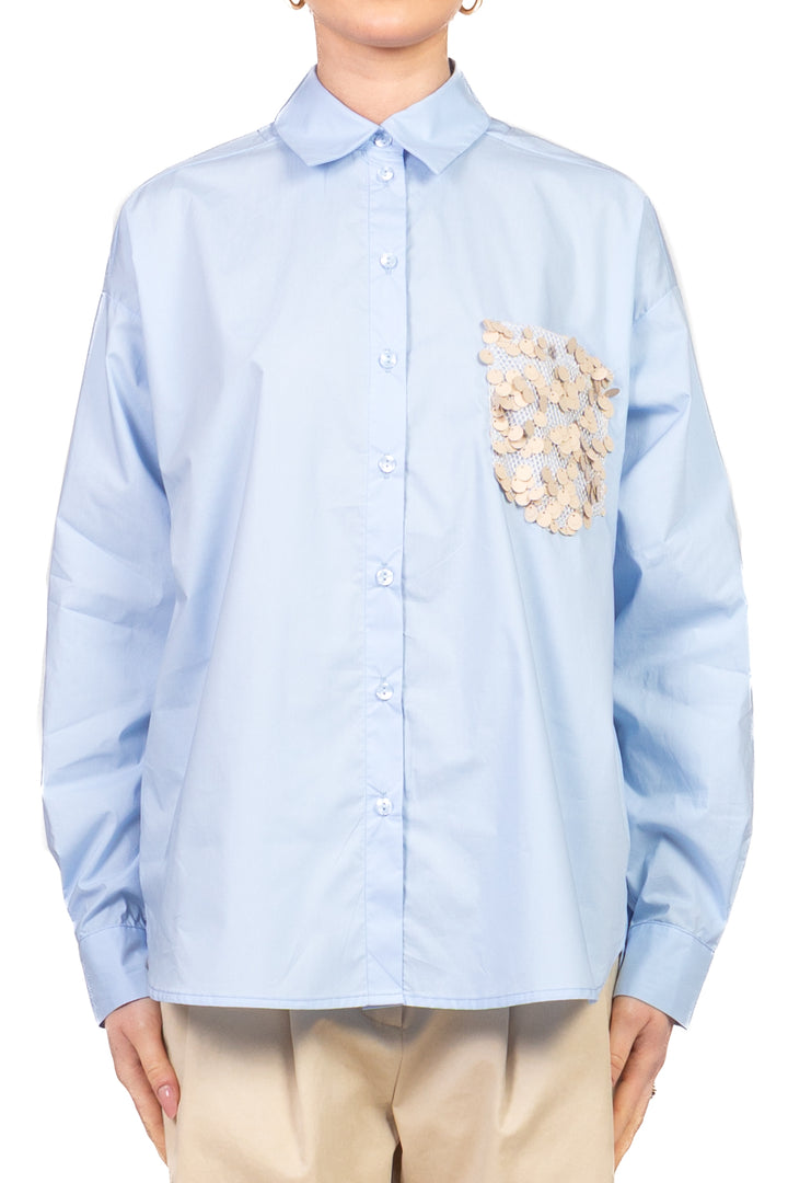 Tensione In - Camicia over taschino paillettes Art. S26C809