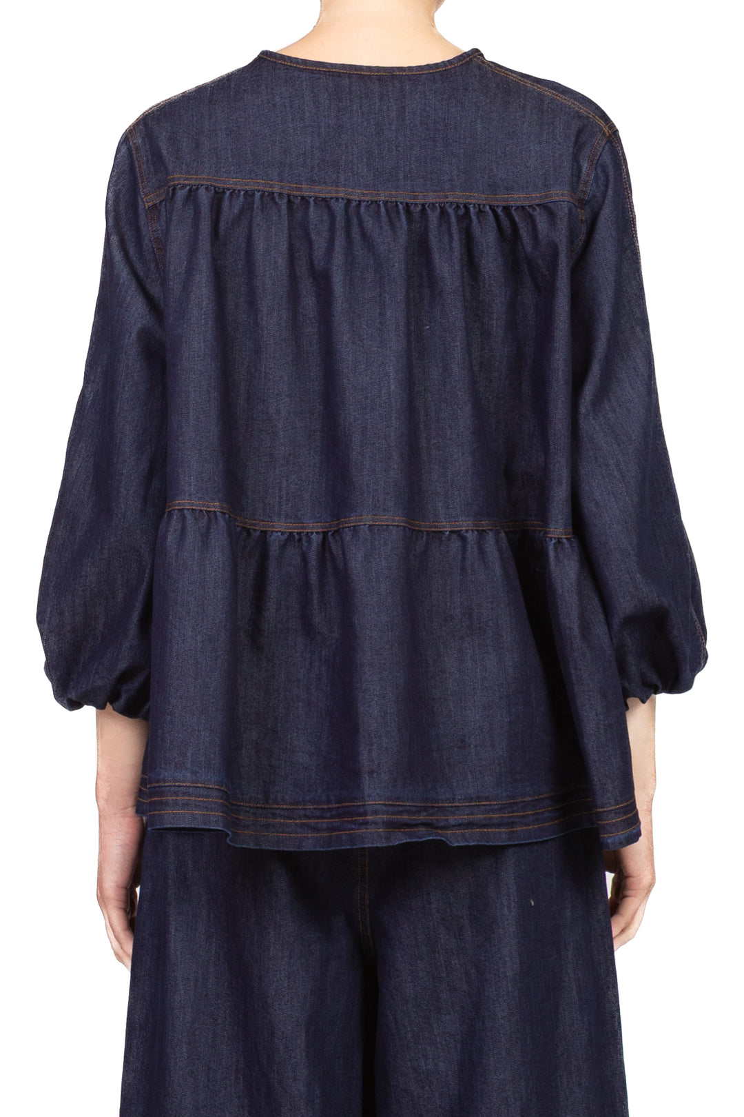 Vicolo - Blusa in denim maniche palloncino Art. TAB1467
