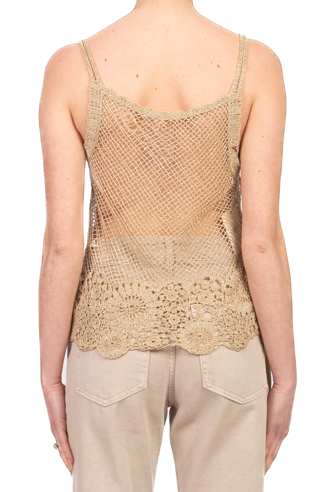 Tensione In - Canotta crochet lurex con bretelline Art. D74867