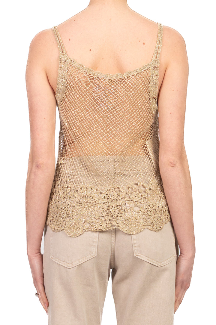 Tensione In - Canotta crochet lurex con bretelline Art. D74867