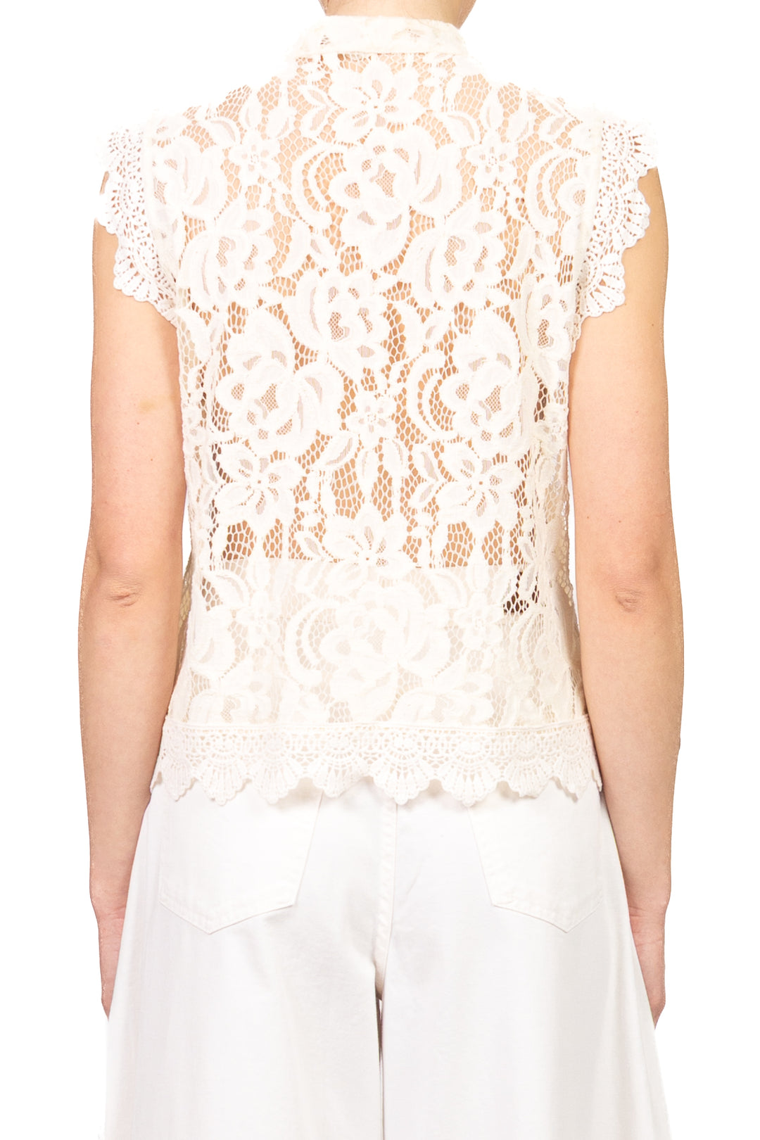 Tensione In - Blusa pizzo chiusura alamari Art. S26T818