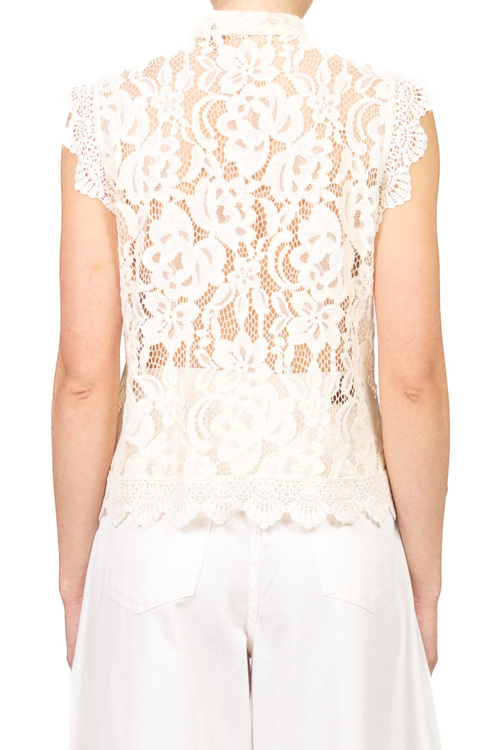 Tensione In - Blusa pizzo chiusura alamari Art. S26T818