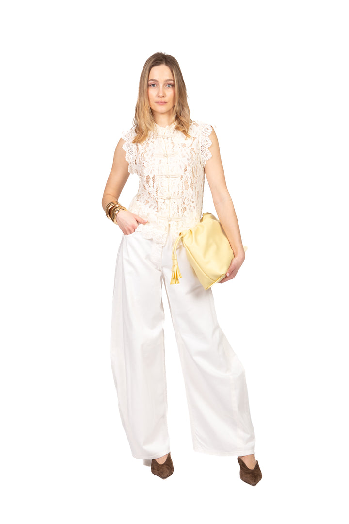 Tensione In - Blusa pizzo chiusura alamari Art. S26T818