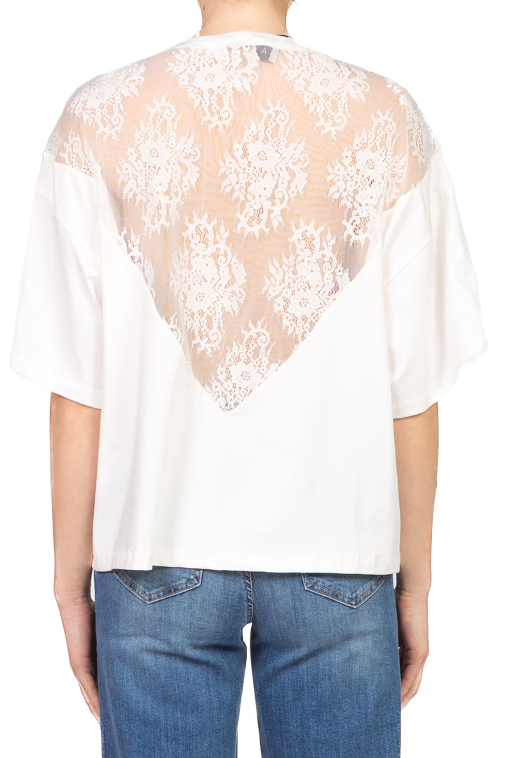 Have One - T-shirt scollo v con pizzo Art. CMA-Q201