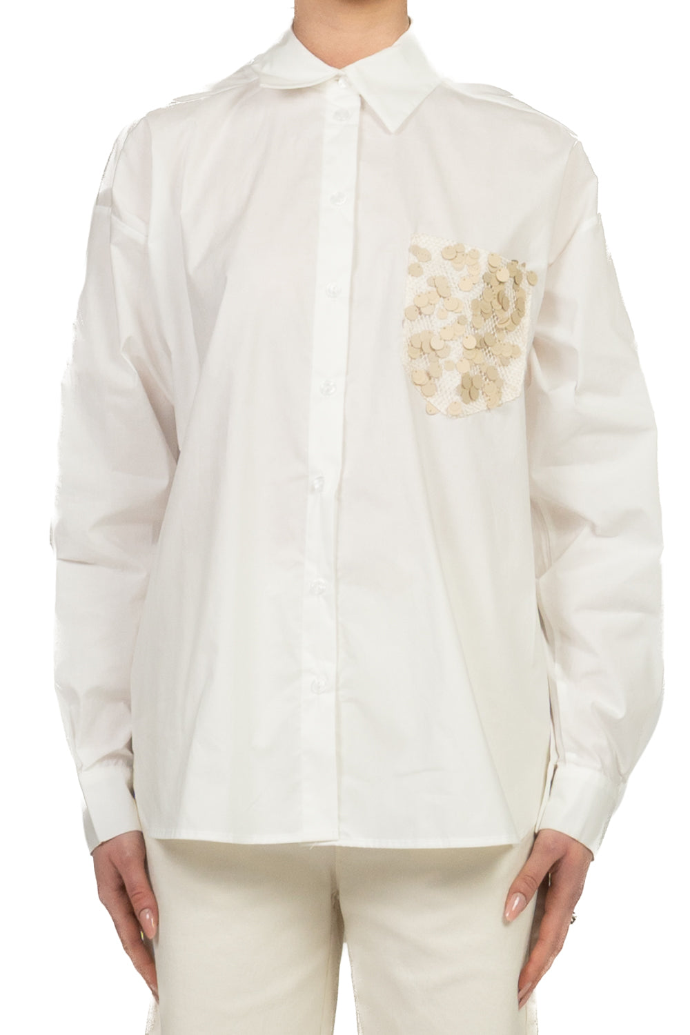 Tensione In - Camicia over taschino paillettes Art. S26C809