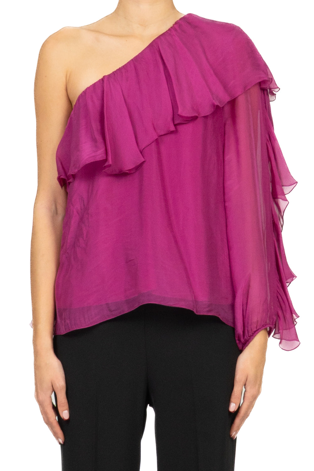 Dixie - Top Monospalla con rouches Art. C207A021A