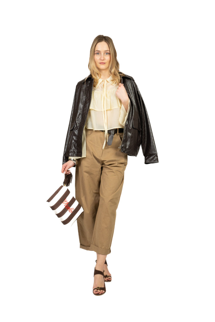 Vicolo - Blusa crop con rouches Art. TAB1382