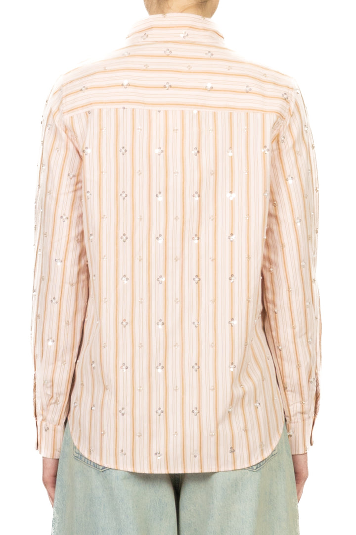 Dixie - Camicia gessata con applicazioni Art. C152A121X