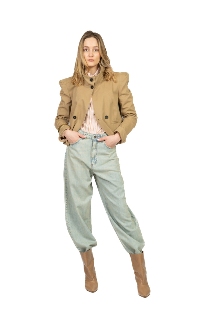 Dixie - Camicia gessata con applicazioni Art. C152A121X