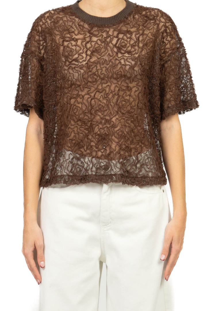 Have One - T- shirt retata con ricami in tulle Art. MNO-Q027
