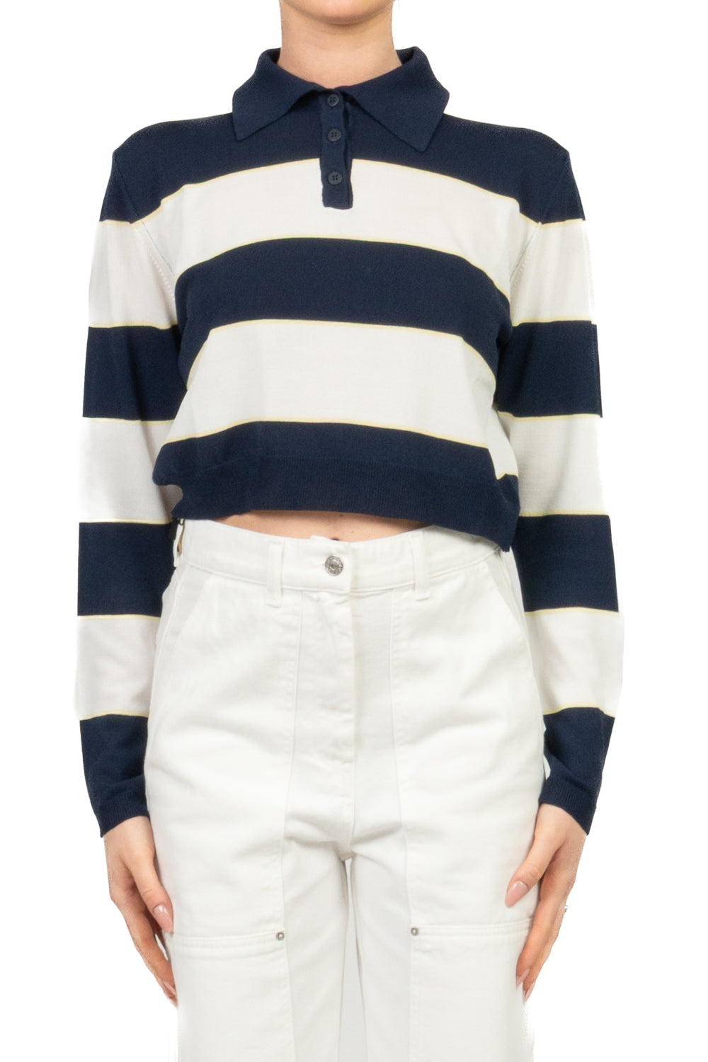 Tensione In - Maglia polo crop rigata Art. PA5487