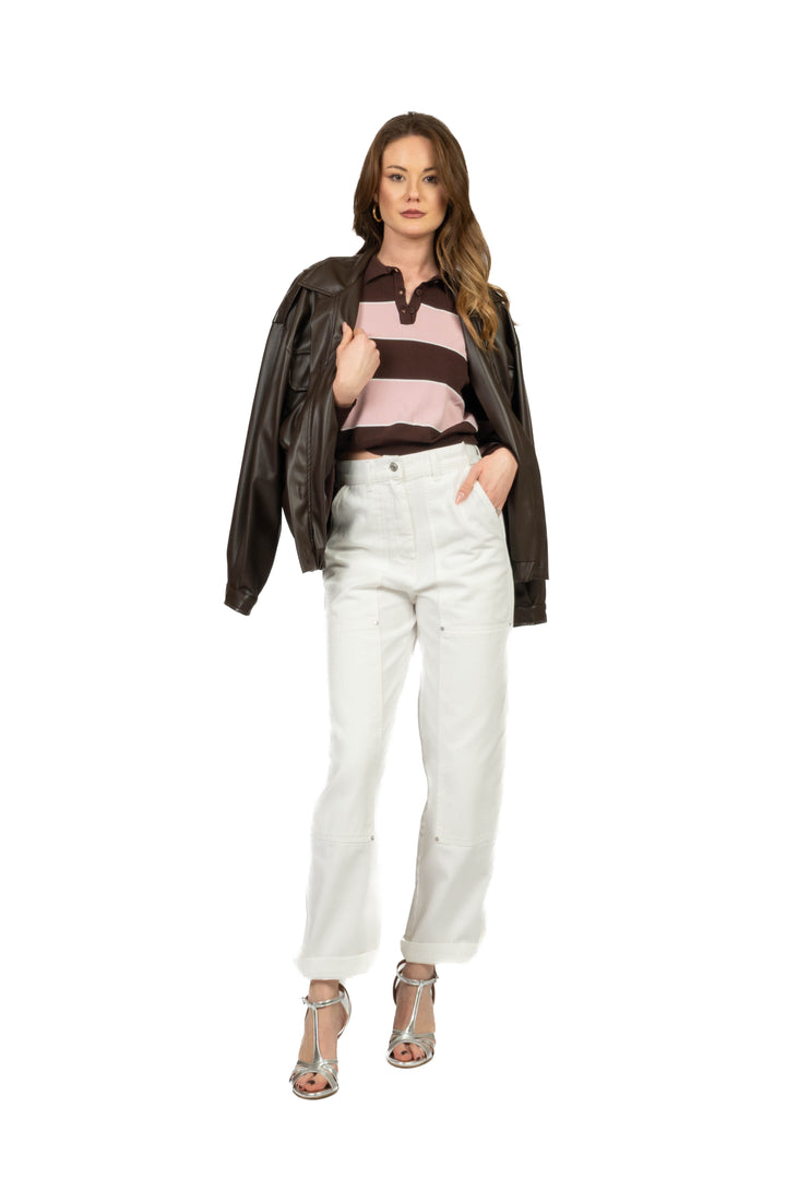 Tensione In - Maglia polo crop rigata Art. PA5487