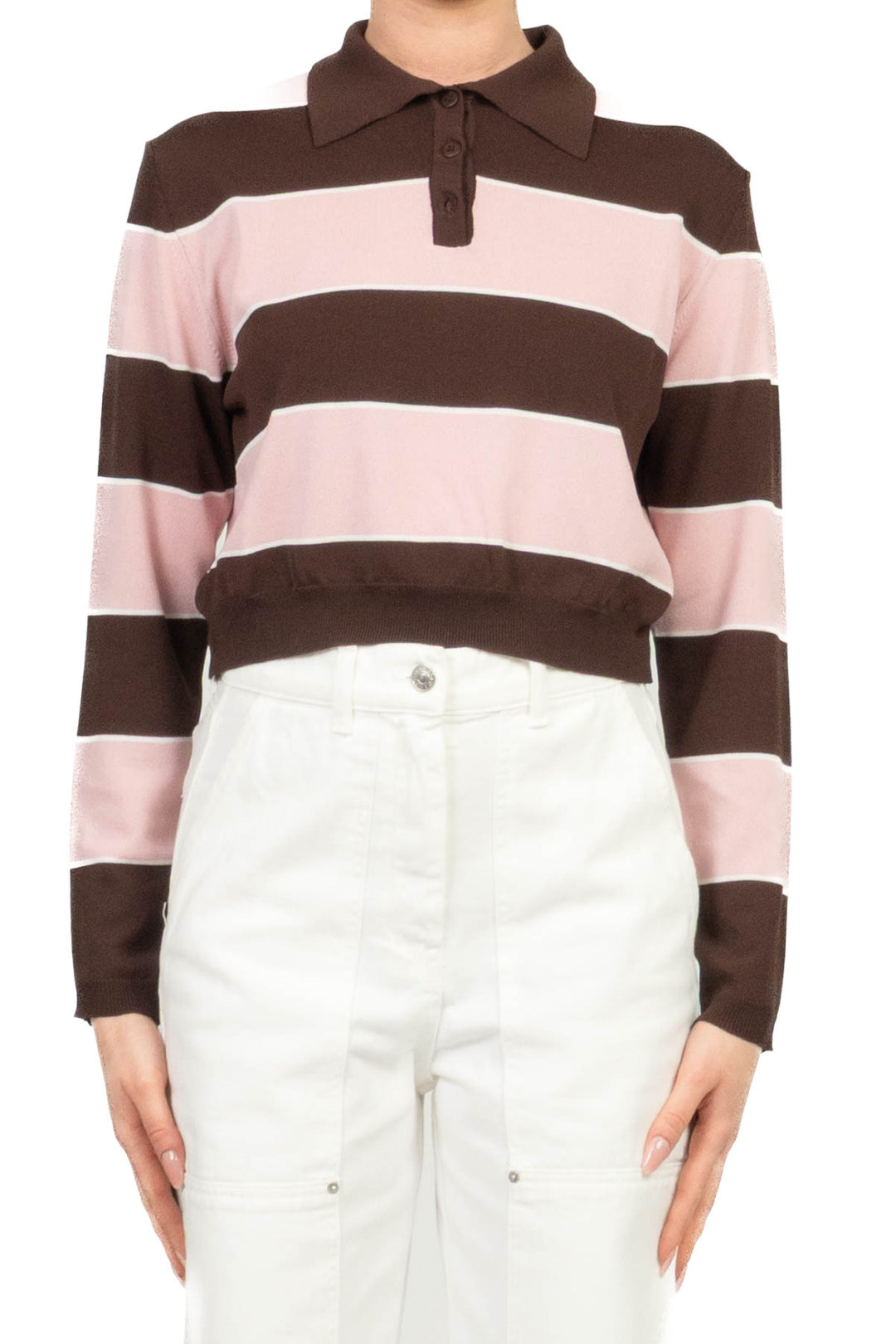 Tensione In - Maglia polo crop rigata Art. PA5487