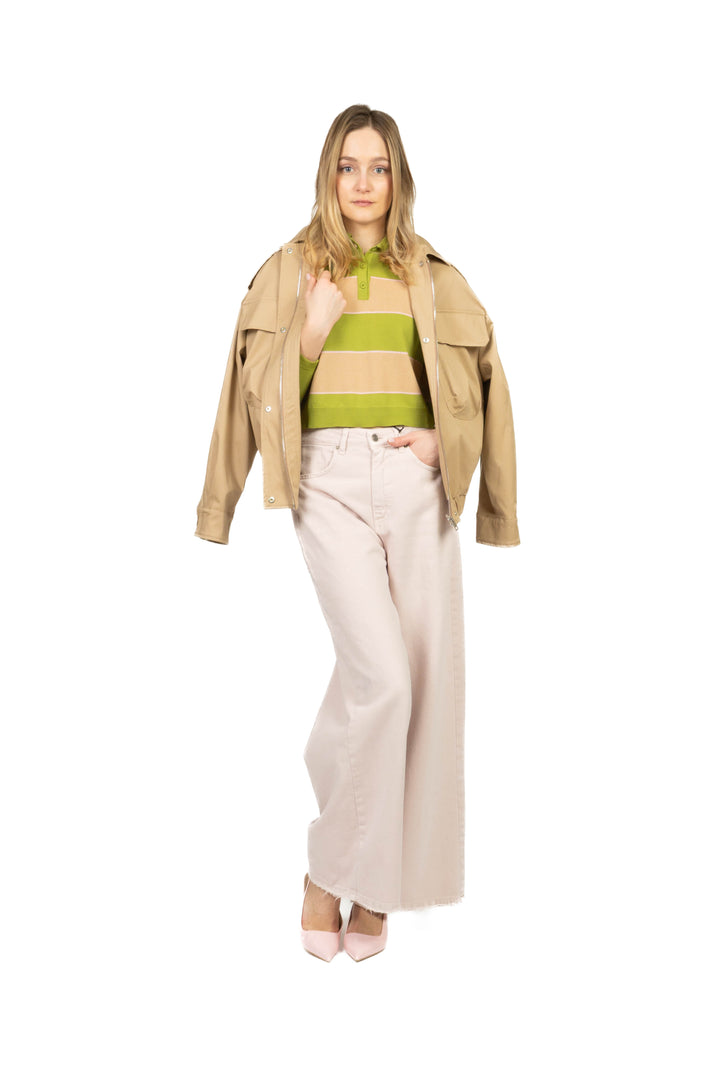 Tensione In - Maglia polo crop rigata Art. PA5487