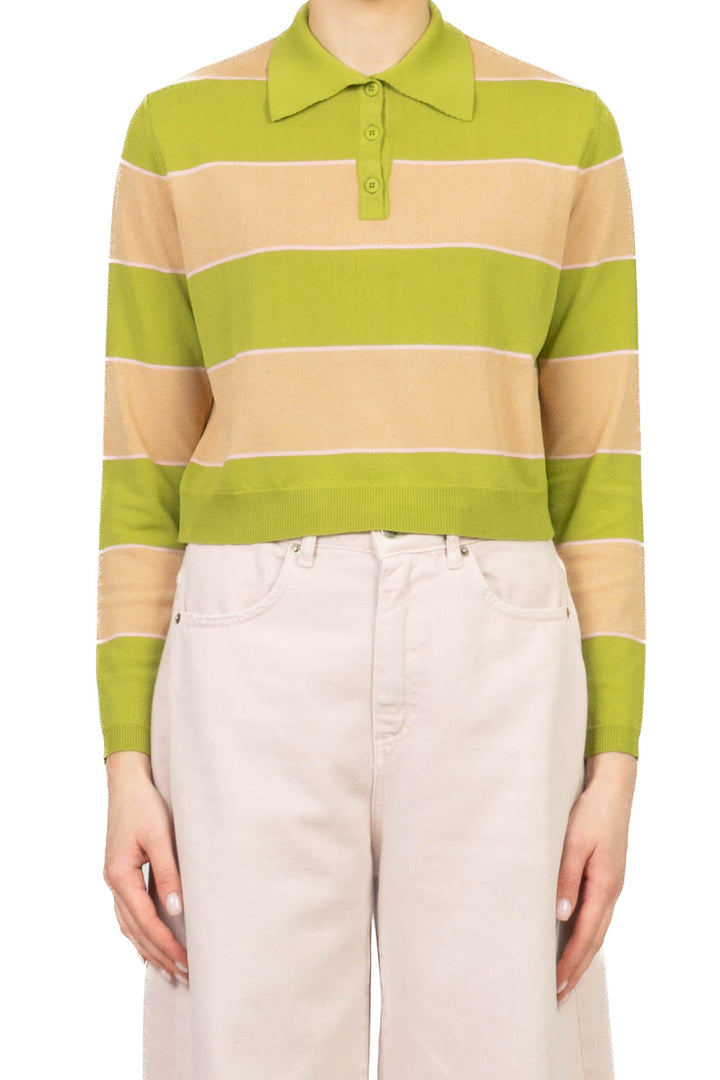 Tensione In - Maglia polo crop rigata Art. PA5487