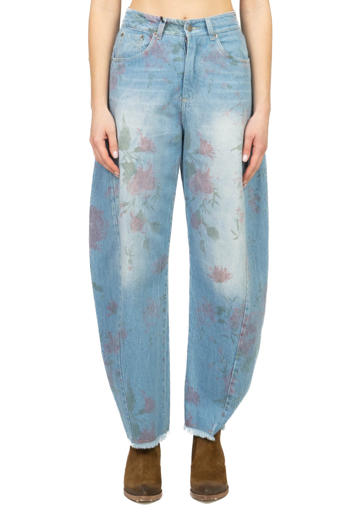 Tensione In - Jeans barrel floreale Art. S26P691
