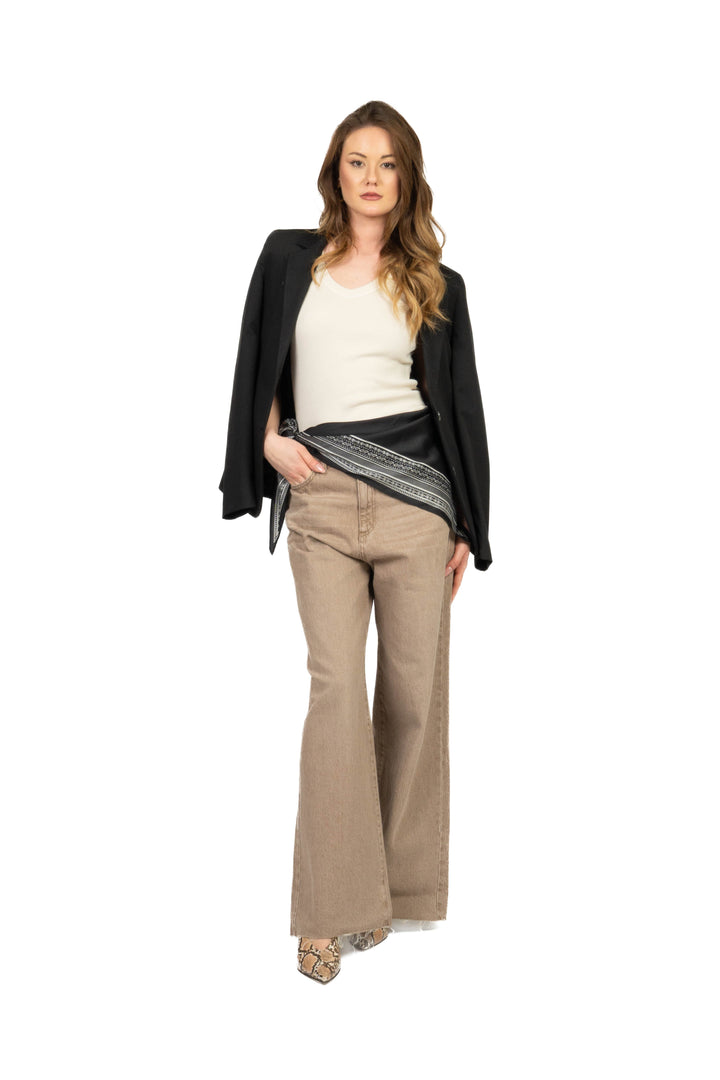 Tensione In - Canotta costine scollo v Art. 21002