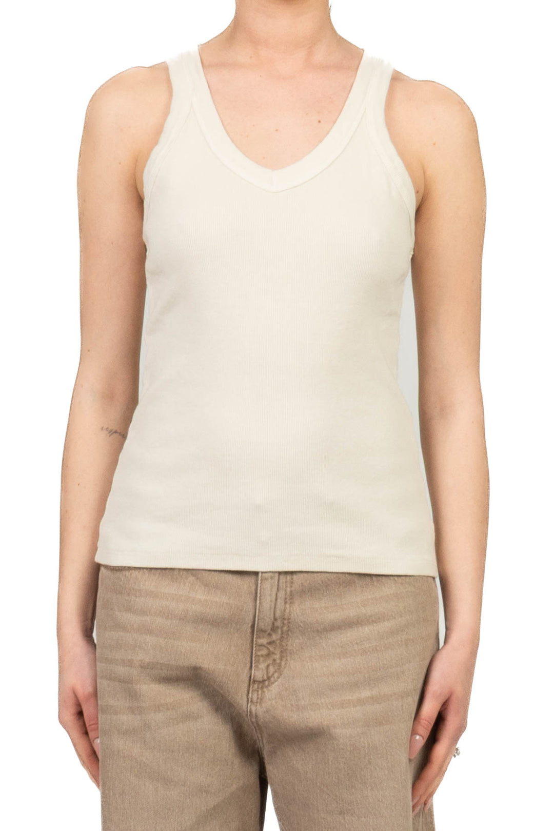 Tensione In - Canotta costine scollo v Art. 21002