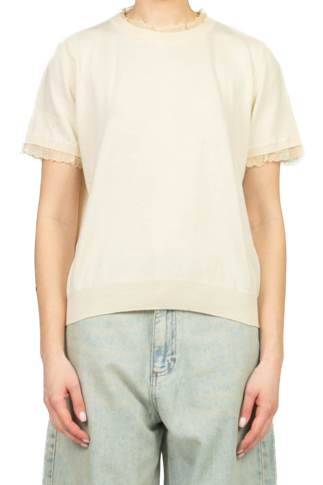 Vicolo - Maglia manica corta profili pizzo Art. 2AB2143