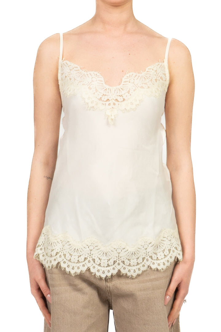 Tensione In - Top cupro intarsi pizzo Art. 38863