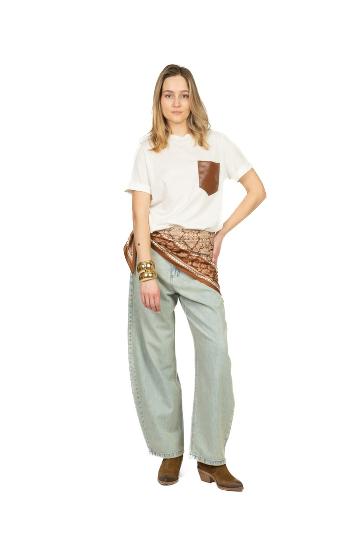 Tensione In - T-shirt con taschino ecopelle Art. S26M833