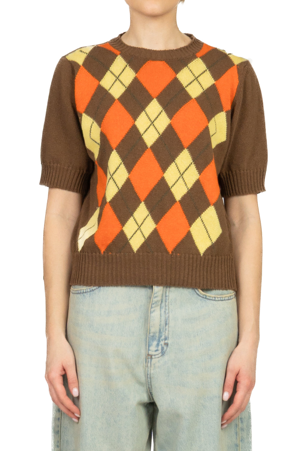 Vicolo - Maglia manica corta con rombi Art. 7AB7057